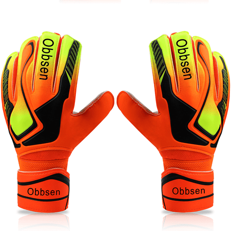 Obbsen Youth&Adults Soccer Goalie Gloves with Finger Protection, Soccer Goalkeeper Gloves for Kids, 3 Colors, Size 5/6/7/8/9/10