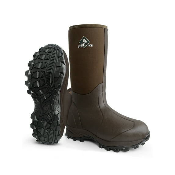 Obcursco 6mm Neoprene Rubber Boots for Men and Women, Insulated Waterproof Mud Boot for Outdoors (Standard Brown, US 11)
