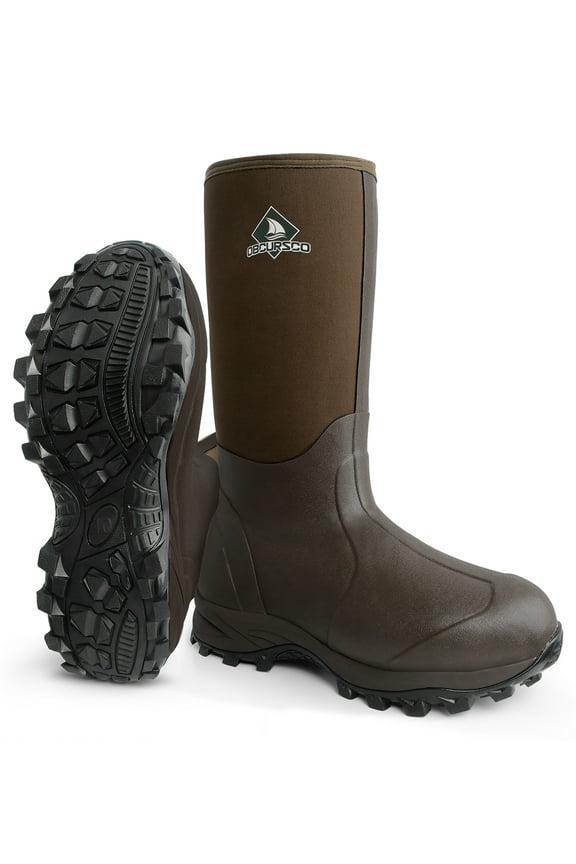 6mm Neoprene Rubber Boots for Men and Women, Insulated Waterproof Mud Boot for Outdoors (Standard Brown, US 9)