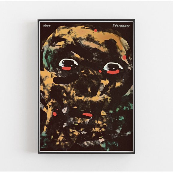 Obcy Camus The Stranger Existentialism Face Art Print, Unframed Paper Poster 8x10in