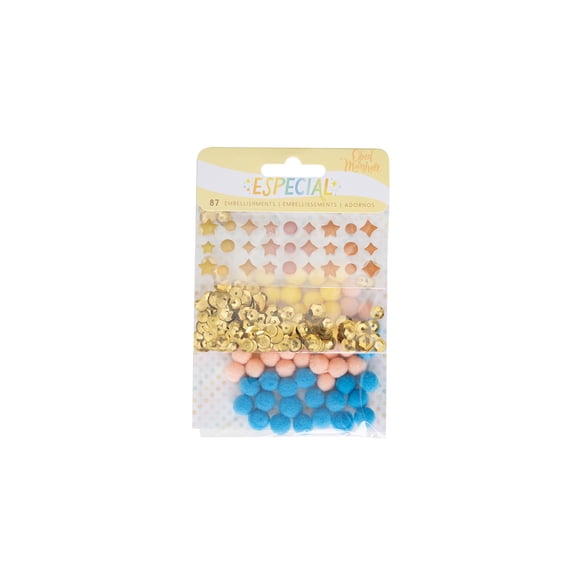 Obed Marshall Especial Mixed Embellishments-Enamel Dots, Sequins & Mini Pom Poms