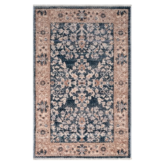 Obeetee Heirloom Navy Indoor Area Rug for Living Room Bedroom, 2'x3'