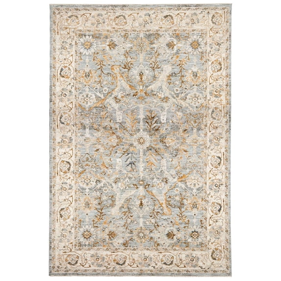 Obeetee Impressions Kashan Area Rug, Blue - 8'10"x12'2"