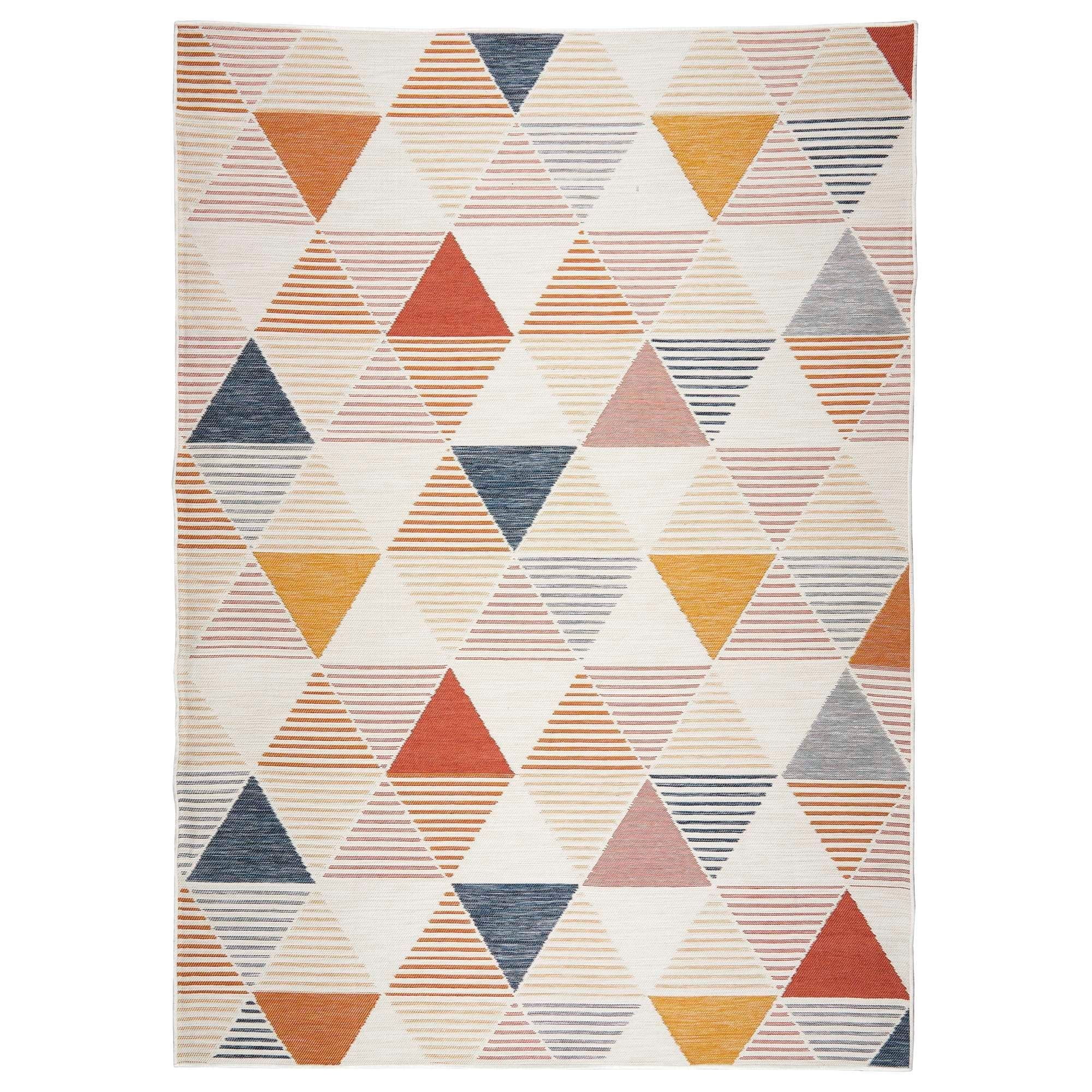 Plaza Triangles Reversible Indoor/ Outdoor Area Rug - Multi, 3'3