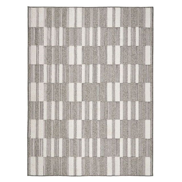 Obeetee Resort Gray Indoor/Outdoor Area Rug for Patio Pool Living Room, 7'10"x9'10"
