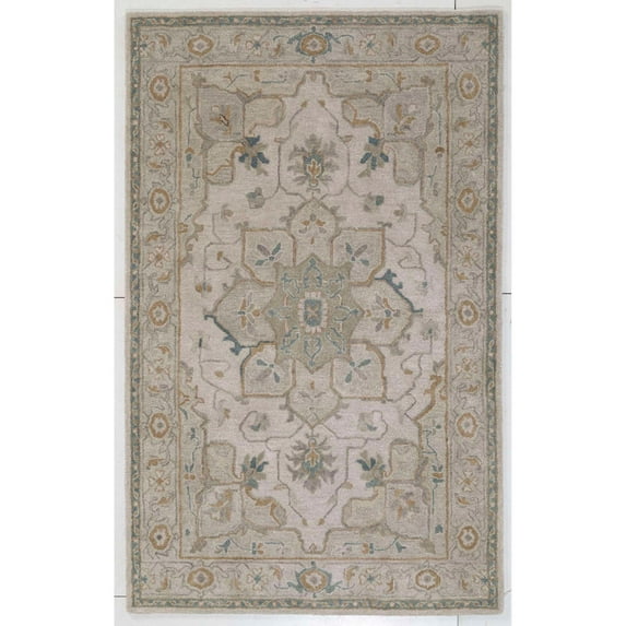 Obeetee Timeless Shirley Neutral Area Rug - 2'6"x8'