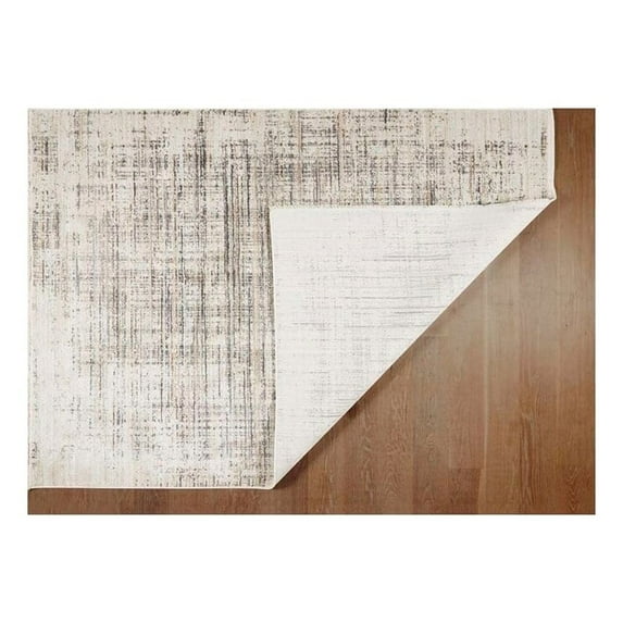 Obeetee Umbria Machine Woven / Power Loomed Grid Area Rug - Grey 2'x3' - Grey