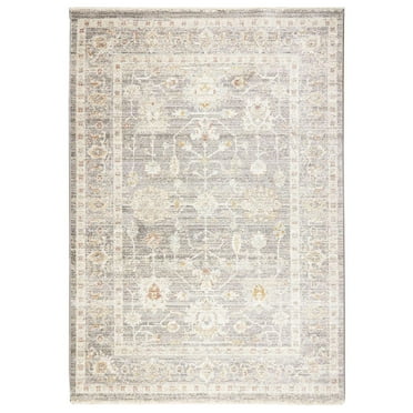 Obeetee Umbria Persian Border Area Rug, Charcoal - 2'x3'