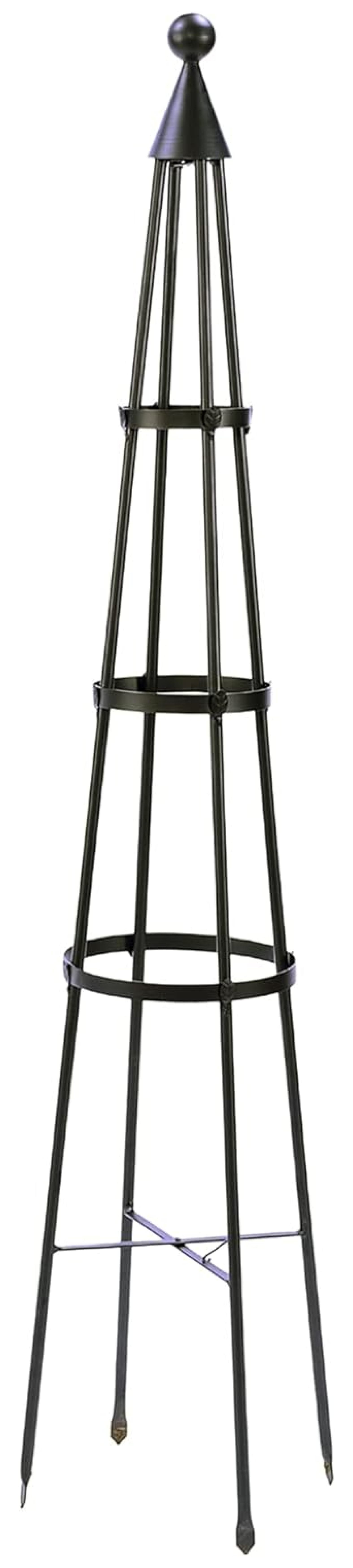 Conical Black Wrought Iron Garden Trellis, 61.5 Inches