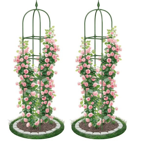 Obelisk Garden Trellis 6Feet Tall Sturdy Plant Support for Climbing Vines and Flowers Stands,2pc Upgrade
