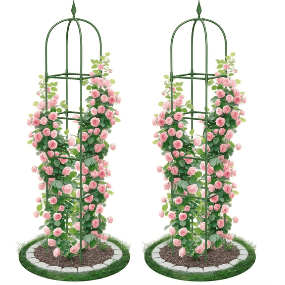Obelisk Garden Trellis 6Feet Tall Sturdy Plant Support for Climbing Vines and Flowers Stands,2pc Upgrade