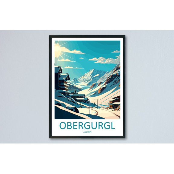 Obergurgl Mountain Travel Wall Art Scenic Landscape Portrait Decor Unframed Paper Print