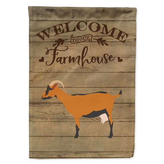 Caroline's Treasures CK6832GF Oberhasli Goat Welcome Flag Garden Size , Small, multicolor
