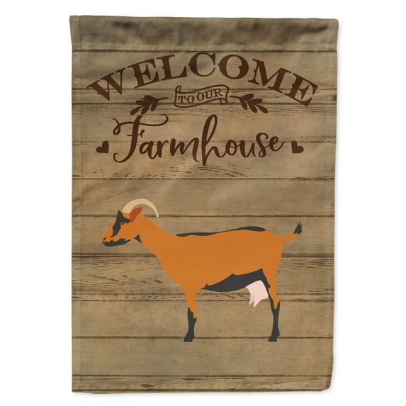 Caroline's Treasures CK6832GF Oberhasli Goat Welcome Flag Garden Size , Small, multicolor