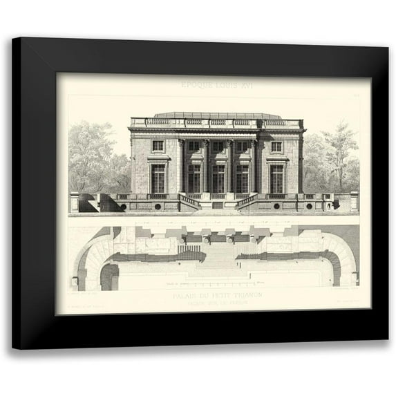 Obermayer, E. 14x12 Black Modern Framed Museum Art Print Titled - Palais Du Petit Trianon