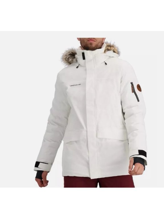 Ridgeline Insulated Ski Jacket with Faux Fur (Men's), White, Size XL