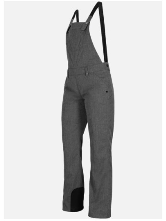Women's Malta Bib Overalls, Charcoal, Size 8, Ski and Snow Wear