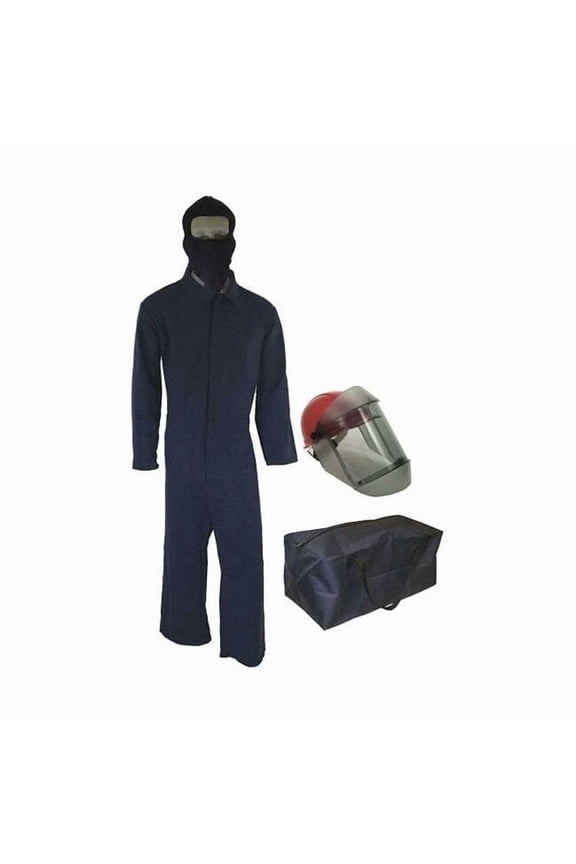 Bag Kit - Arc Flash - 12 Cal TCG2P - Comes With Coveralls, Hard Cap, Face Shield, Balaclava & Storage Bucket - Color: Navy Blue - Size: 2XL