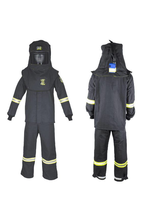 Suit Kit - Arc Flash - 25 Cal TCG - Comes with Hood, Coat and Bib Coveralls - Color: Black - Size: XL