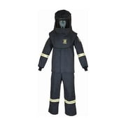 OBERON Suit Kit - Arc Flash - 40 Cal TCG - with Hood, Coat and Bib Coveralls - Color Black - Size XL