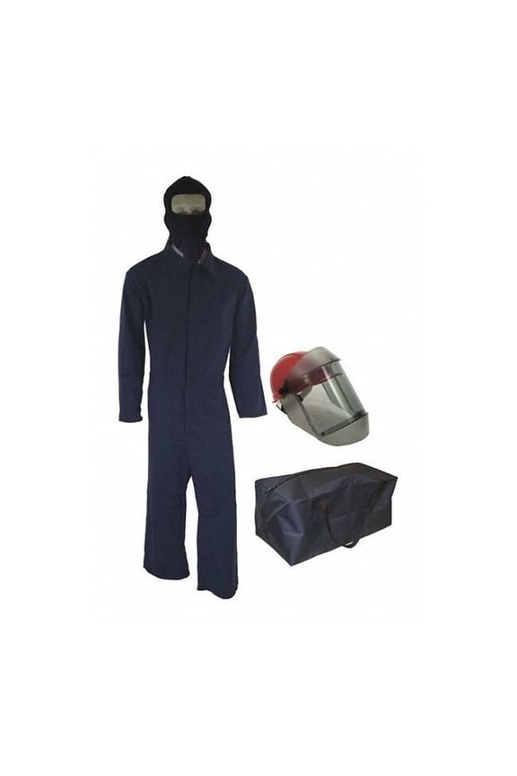 Bag Kit - Arc Flash - 12 Cal TCG2P - Comes With Coveralls, Hard Cap, Face Shield, Balaclava & Storage Bucket - Color: Navy Blue - Size: 3XL