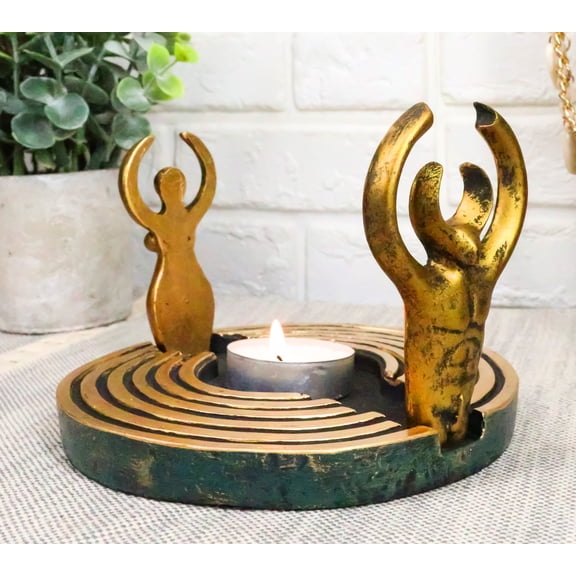 Oberon Zell Dearinth Earth Goddess And Sky God Mini Altar Votive Candle Holder