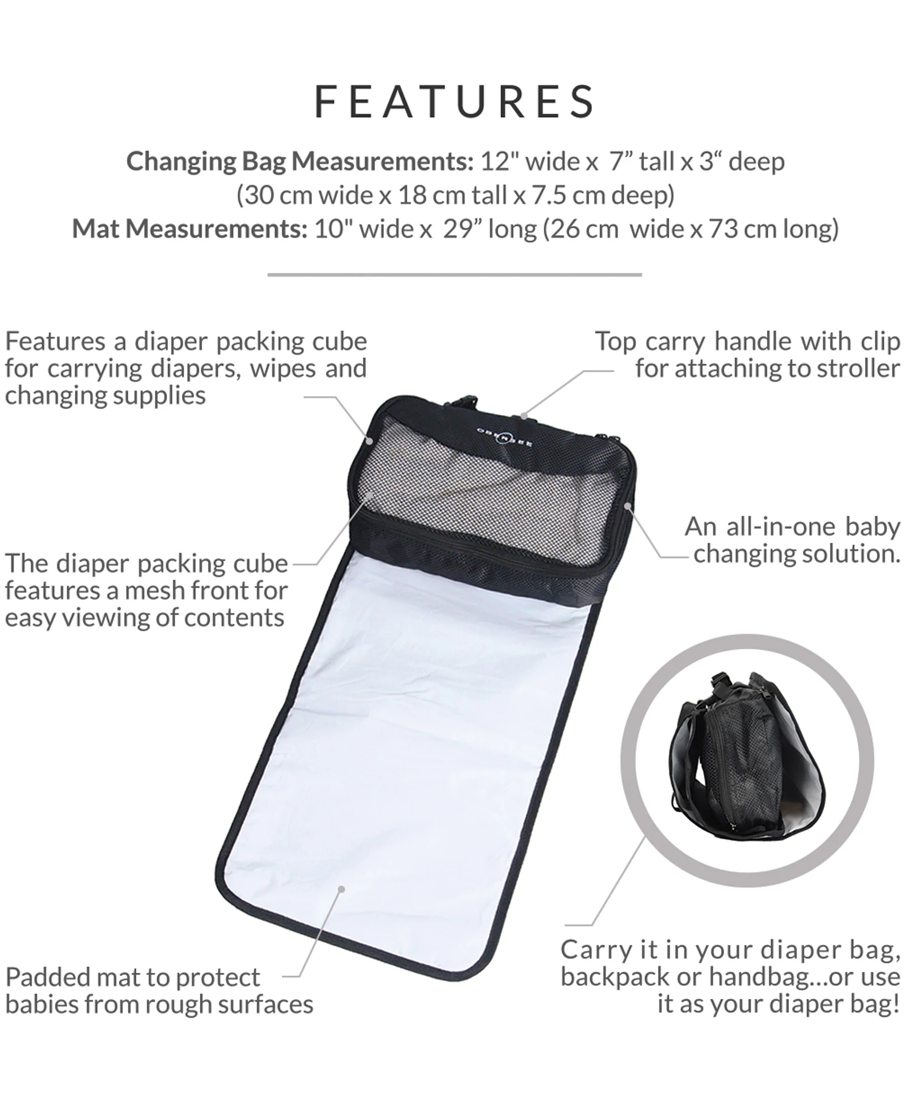 Obersee Diaper Bag Organizer Changing Station - image 1 of 4