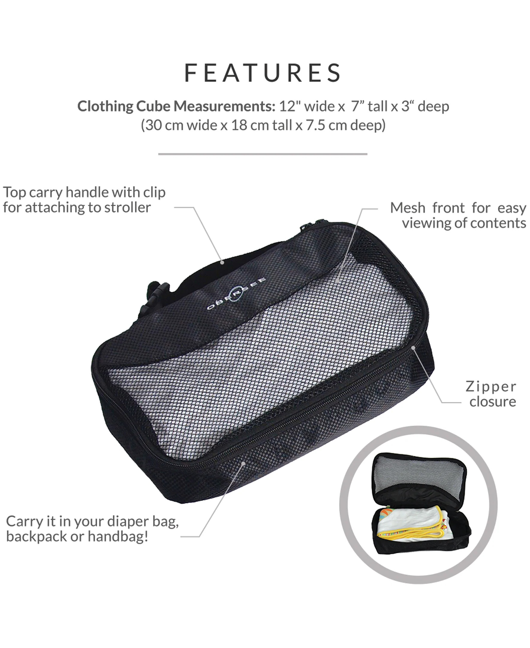 Obersee Diaper Bag Organizer Clothing Cube - image 1 of 2