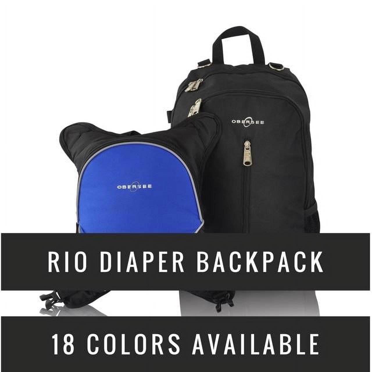 Obersee Rio Diaperbag Backpack | Detachable Bottle Cooler | Large Size Fully Padded Diaper changing mat - image 1 of 12