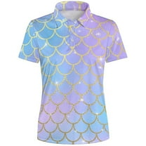 Obersheen Plus Size Womens Golf_Polo_Shirts 1/4 Button Neck Short Sleeve Quick_Dry Workout Tops Sun_Protection_Tennis Shirts Slim Fit (Light Blue,L)