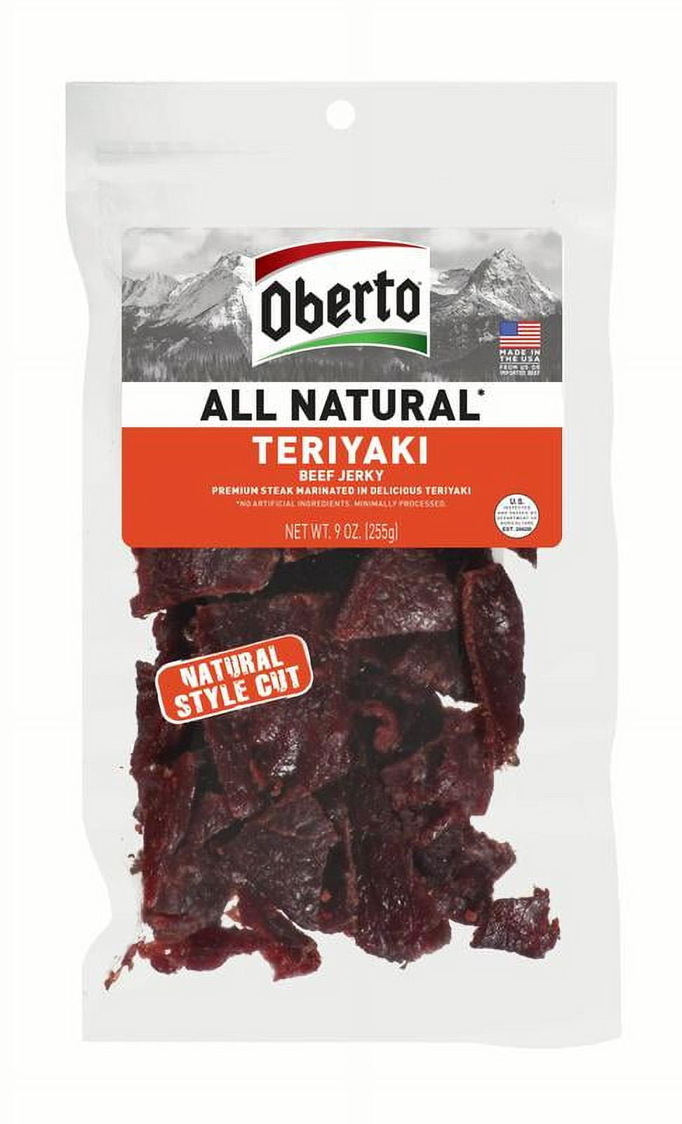 Oberto All Natural Teriyaki Beef Jerky, High Protein Snacks, Gluten