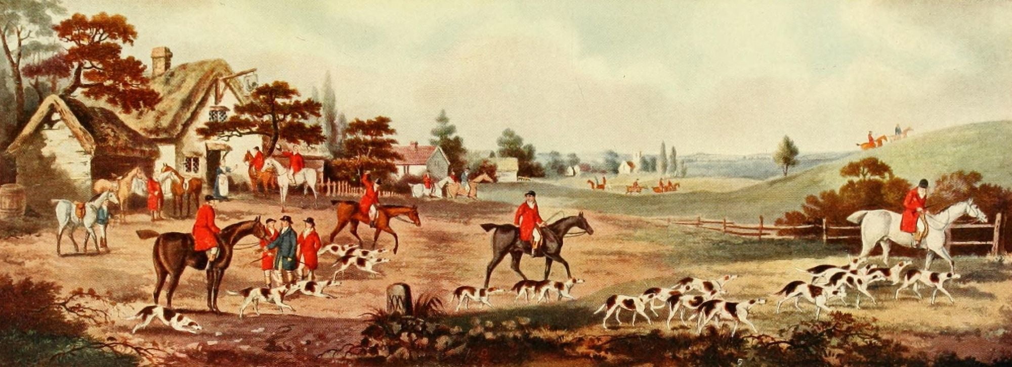 Obervations on Fox-hunting 1922 On the way to the meet Canvas Art - Dean Wolstenholme (18 x 24)
