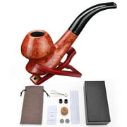 Obetis Bent Tobacco Pipe, Handmade Rose Wood Pipe- Gift Set and Accessories