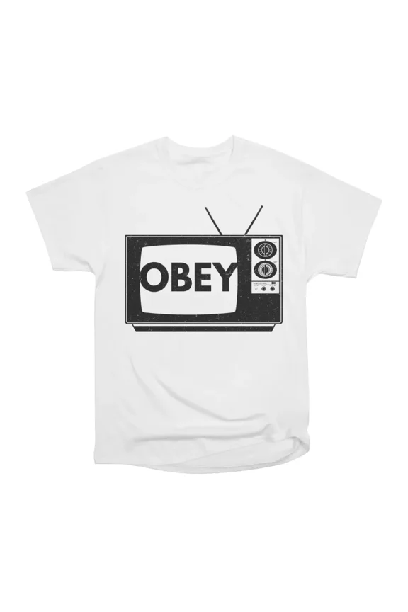 Obey TV Classic 80s Graphic T-Shirt Tee Gift For Him Merch For Her Apparel For Friend