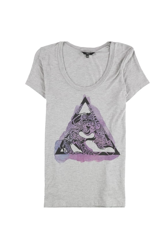 Womens Triangle Graphic T-Shirt, Grey, X-Small