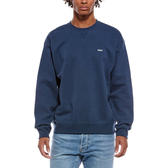 Obey mens Crewneck Sweatshirt, l, Blue