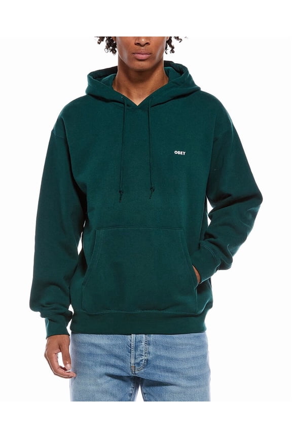mens Solid Hoodie, l, Green