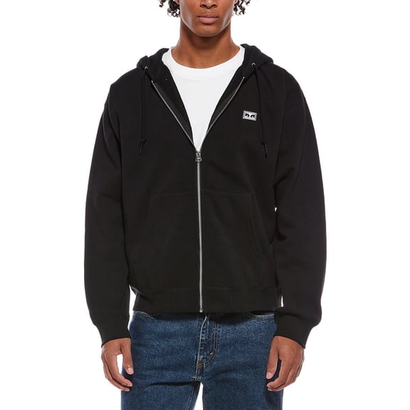 Obey mens Zip Hoodie, XL, Black