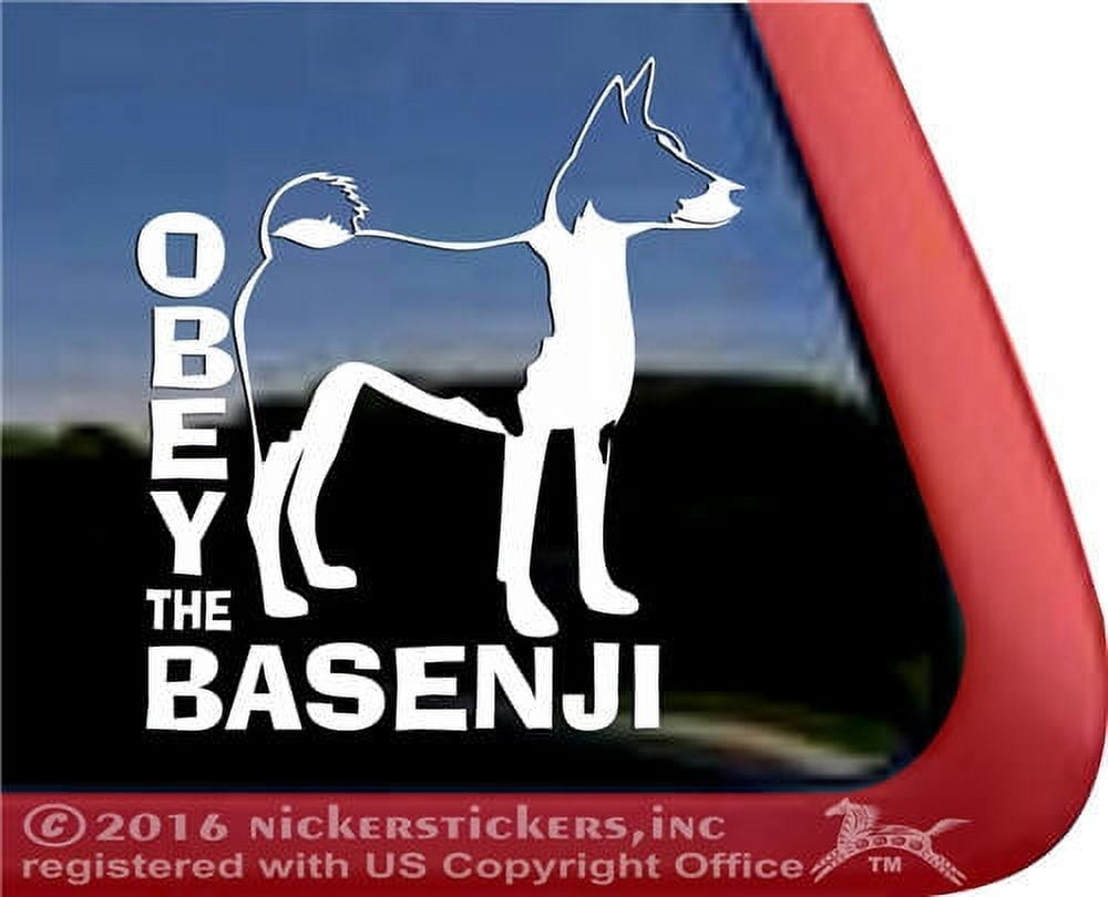 "I Love My Basenji" Vinyl Car Window Decal Sticker – 5" Tall, Outdoor Rated For 6 Years, Easy To Apply