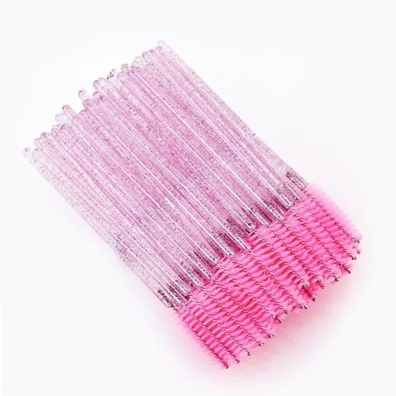 Obeyalash 50Pcs Crystal Disposable Eyelash Brush Make Up Gloss Wands Applicator Tool