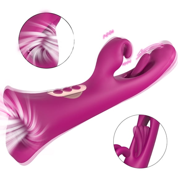 Obgado Adult Toys Rabbit Vibrator for Women Adult Toys Massagers Couples Sex Toys(Licking+Sucking+Vibrating+Flapping)