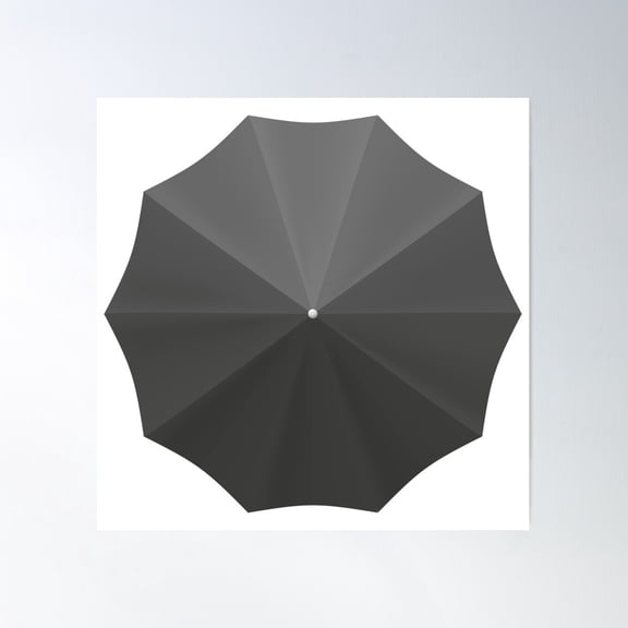 Object Umbrella Close Top View. Ideal For Catalogs And Information Poster Wall Art, Modern Wall Decor For Living Room Bedroom, 24x24 UNFRAMED