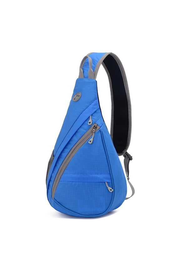 Oblique span single shoulder bag Men's and women's chest bag Outdoor sports bag Mountaineering cycling bag Multi-functional chest bag-blue
