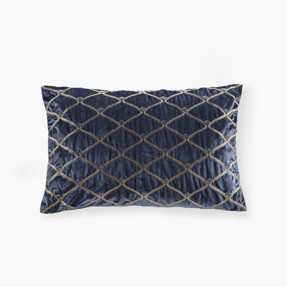Oblong Decor Pillow Navy 22x15"
