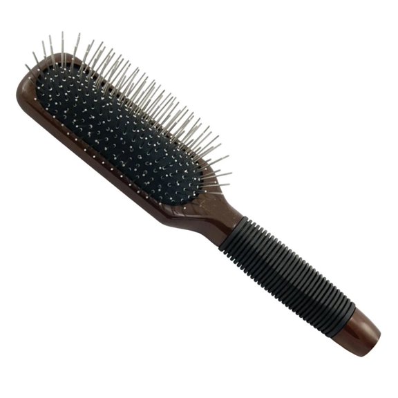 Oblong Dog Cat Grooming Pin Brushes Ergonomic Wood Body Metal Pins Pro Quality (8 inch Dark Wood)