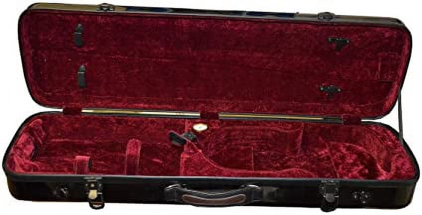 Oblong Fiberglass Violin Case 4/4- Black
