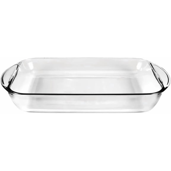 Oblong Glass Baking Dish, Oven Safe Cake Pan for Lasagna, Non Stick Brownie Roasting Tray, Dishwasher Safe Glass Bakeware, Rectangular Cooking Dish