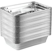 PLASTICPRO Aluminum Foil Baking Pans 7" x 10'"x 3" Oblong Tin Foil Cake Pan for Ovens