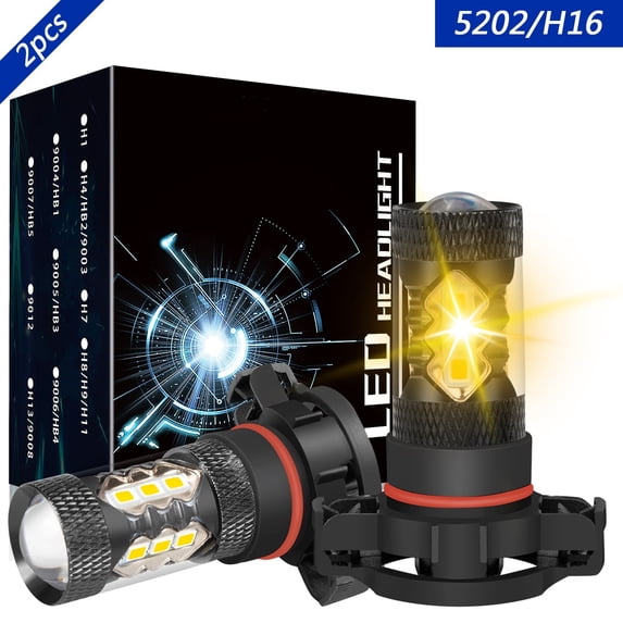 Obndvu 5202/H16 Fog Light Bulb for Jeep Compass 2011-2013 LED Headlight Yellow 2pcs