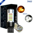 thumbnail image 1 of Obndvu 7443 LED Turn Signal Light Bulb Amber Yellow/White 42SMD Super Bright 2pcs, 1 of 12